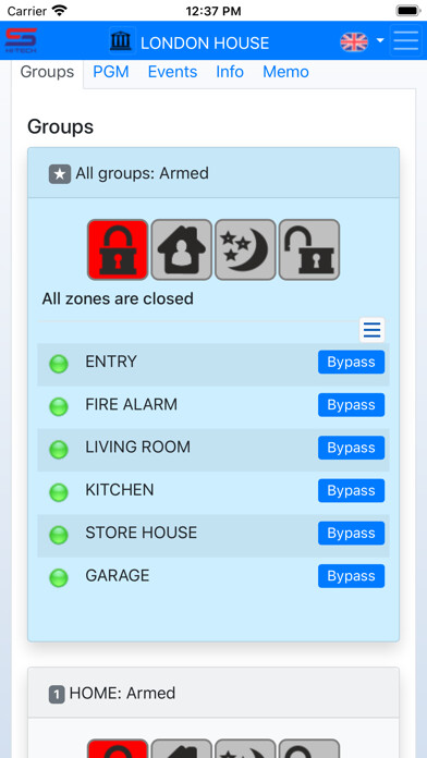 Emulate iPhone app Smart Guard Control using MyAndroid Emulate iPhone app Smart Guard Control using MyAndroid