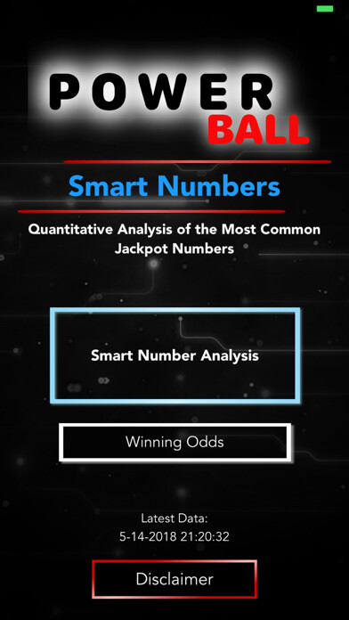 Emulate iPhone app Smart Numbers for Powerball using MyAndroid