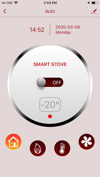 Emulate iPhone app smart pellet stove using MyAndroid