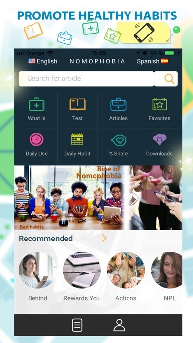 Emulate iPhone app Smartphone Addiction and Usage using MyAndroid