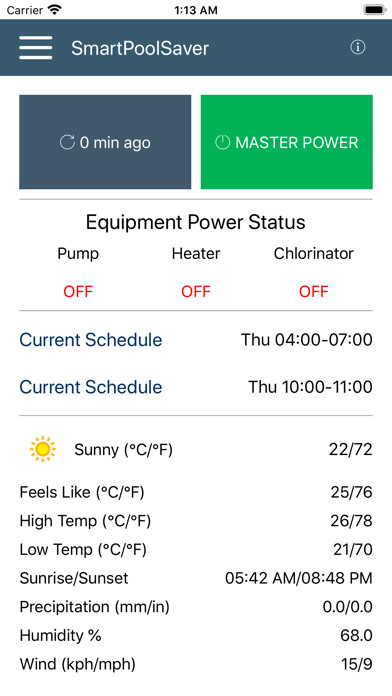 Emulate iPhone app SmartPoolSaver using MyAndroid