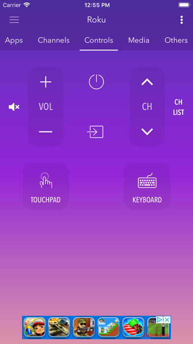 Emulate iPhone app Smart Remote Roku using MyAndroid