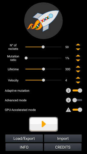 Run android online APK Smart Rockets (Genetic Alg.) from MyAndroid or emulate Smart Rockets (Genetic Alg.) using MyAndroid Run android online APK Smart Rockets (Genetic Alg.) from MyAndroid or emulate Smart Rockets (Genetic Alg.) using MyAndroid