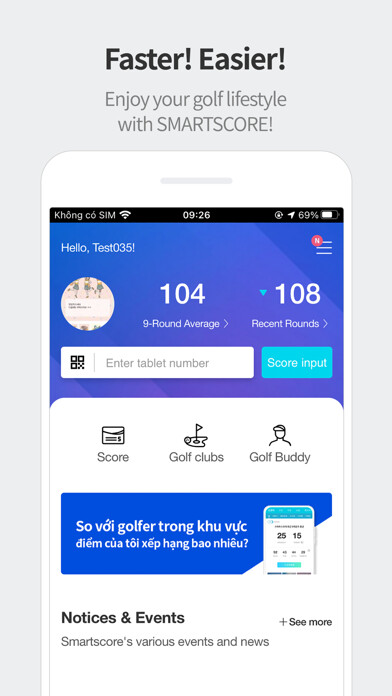 Emulate iPhone app Smartscore-Golf Portal Service using MyAndroid