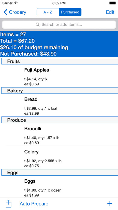 Emulate iPhone app Smart Shopping List A LA CARTE using MyAndroid Emulate iPhone app Smart Shopping List A LA CARTE using MyAndroid