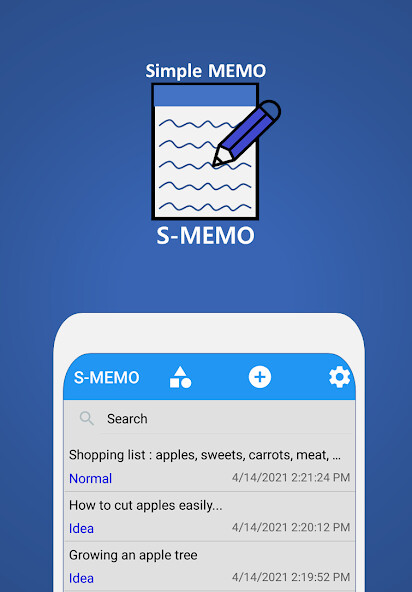 Run android online APK S-MEMO - Simple memo note from MyAndroid or emulate S-MEMO - Simple memo note using MyAndroid
