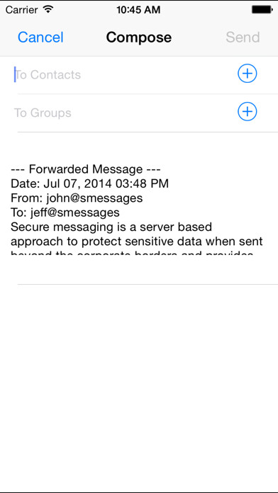 Emulate iPhone app SMessages using MyAndroid