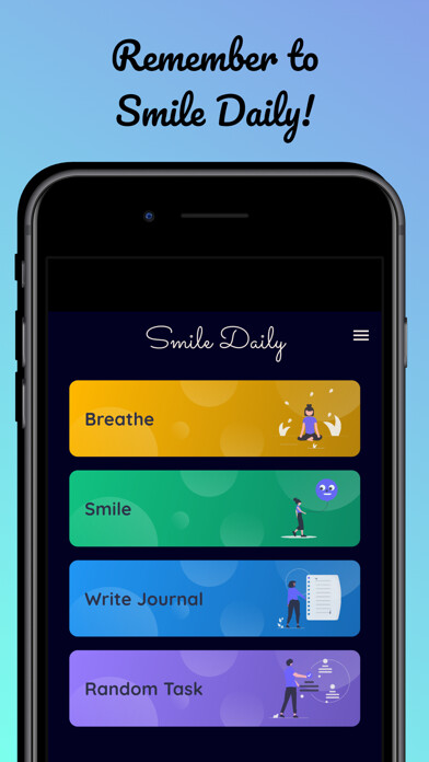 Emulate iPhone app Smile Daily: Mental Health App using MyAndroid Emulate iPhone app Smile Daily: Mental Health App using MyAndroid