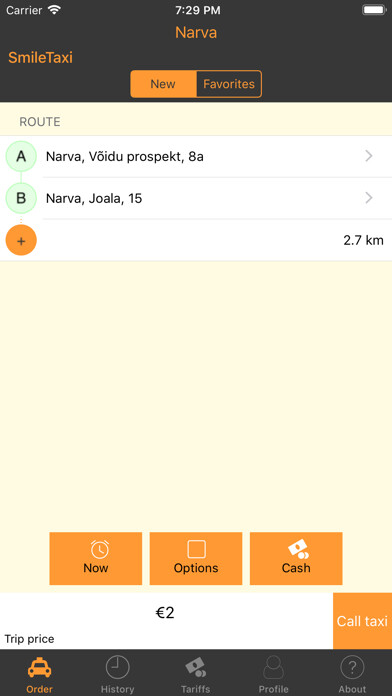 Emulate iPhone app SmileTaxi, Estonia using MyAndroid