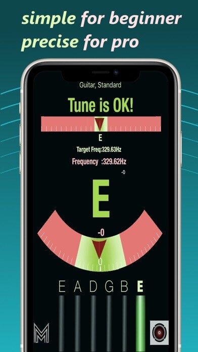 Emulate iPhone app Smiley Tuner - Accurate tuning using MyAndroid