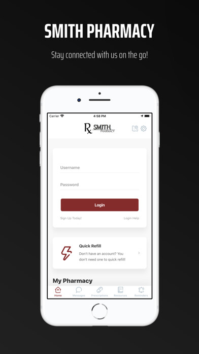 Emulate iPhone app Smith Pharmacy using MyAndroid