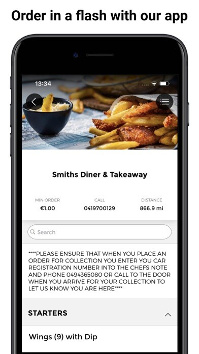 Emulate iPhone app Smiths Diner & Takeaway App using MyAndroid