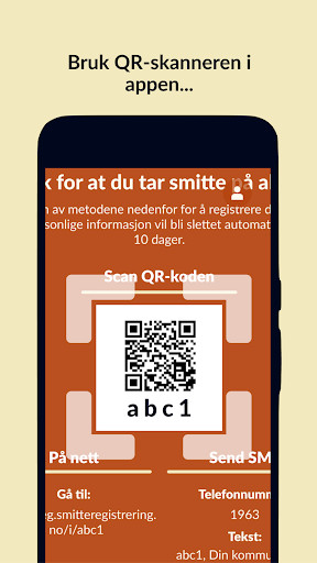 Run android online APK Smitteregistrering from MyAndroid or emulate Smitteregistrering using MyAndroid