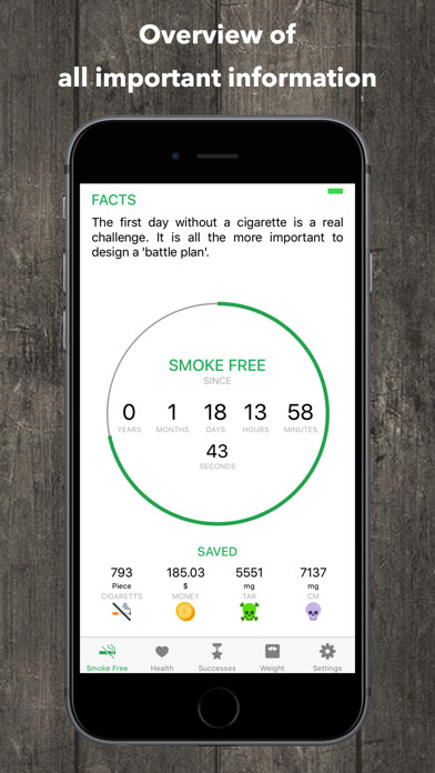 Emulate iPhone app SmokeFree - smokeless using MyAndroid