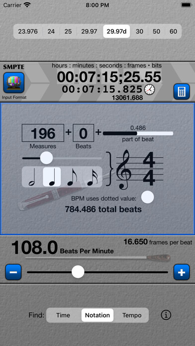 Emulate iPhone app SMPTE Score using MyAndroid