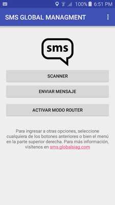 Emulate Android APK SMS GLOBAL MANAGEMENT