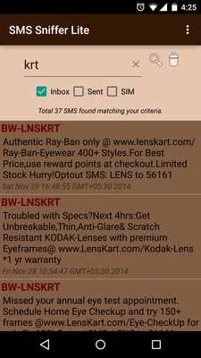 Emulate Android APK SMS Sniffer Lite