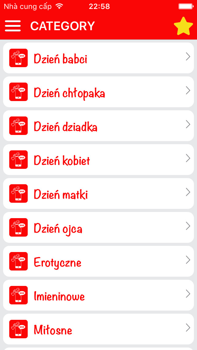 Emulate iPhone app SMS Template Collection (Polish) - Send emotional message to the family, friends and loved ones. using MyAndroid