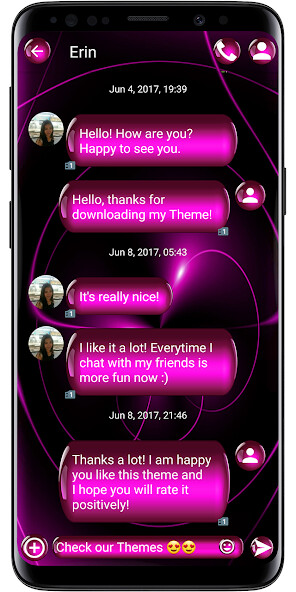 Run android online APK SMS Theme Sphere Pink - chat from MyAndroid or emulate SMS Theme Sphere Pink - chat using MyAndroid Run android online APK SMS Theme Sphere Pink - chat from MyAndroid or emulate SMS Theme Sphere Pink - chat using MyAndroid