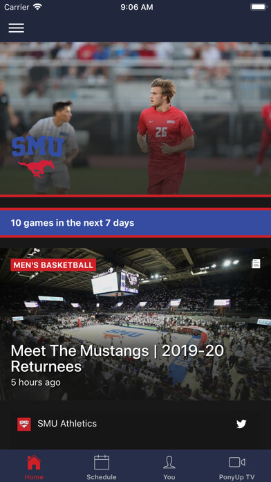 Emulate iPhone app SMU Athletics using MyAndroid