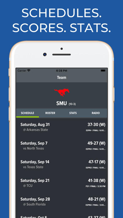 Emulate iPhone app SMU Football Schedules using MyAndroid Emulate iPhone app SMU Football Schedules using MyAndroid