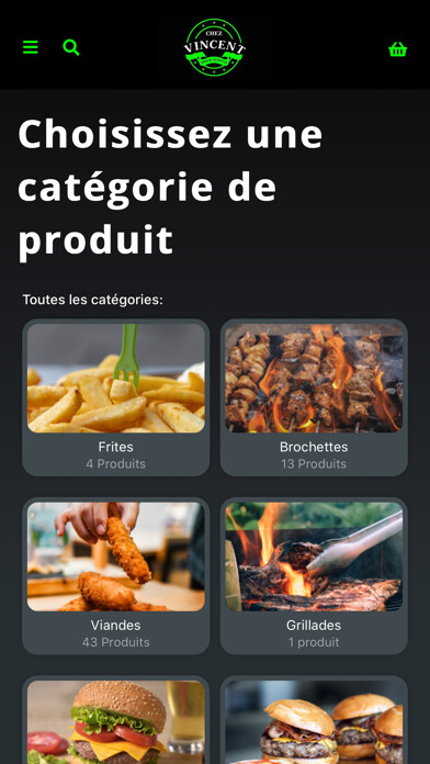 Emulate iPhone app Snack Chez Vincent using MyAndroid