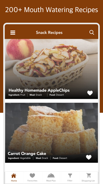 Emulate iPhone app Snack & Dessert Recipes using MyAndroid Emulate iPhone app Snack & Dessert Recipes using MyAndroid