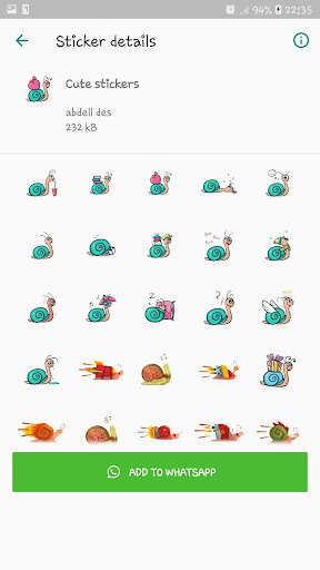 Run android online APK Snail Stickers for WhatsApp from MyAndroid or emulate Snail Stickers for WhatsApp using MyAndroid