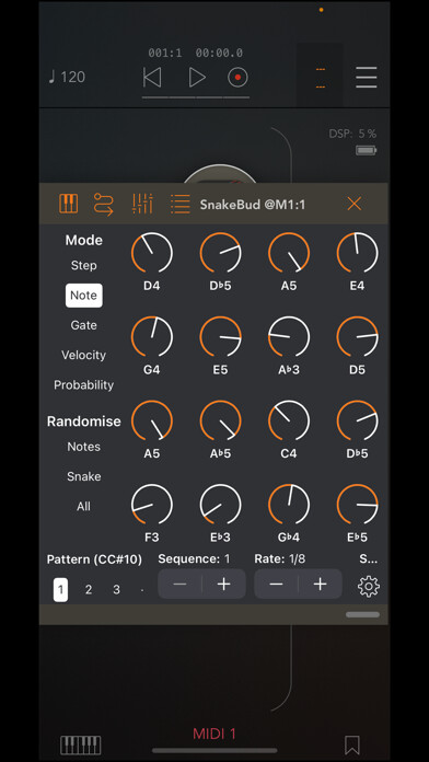 Emulate iPhone app SnakeBud - AUv3 MIDI Sequencer using MyAndroid Emulate iPhone app SnakeBud - AUv3 MIDI Sequencer using MyAndroid