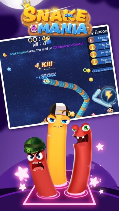 Emulate iPhone app Snake Mania.io using MyAndroid