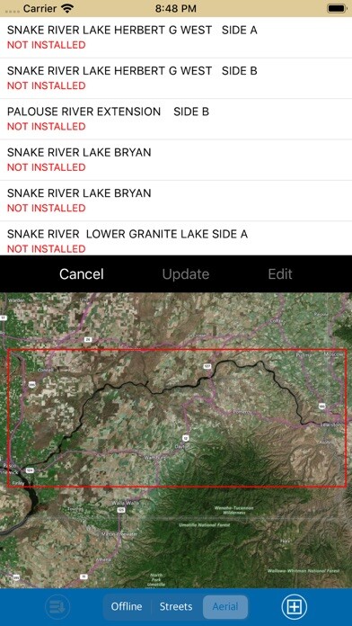 Emulate iPhone app Snake River (WA) Marine Map using MyAndroid Emulate iPhone app Snake River (WA) Marine Map using MyAndroid