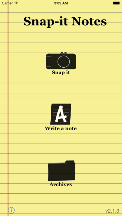 Emulate iPhone app Snap-it Notes using MyAndroid