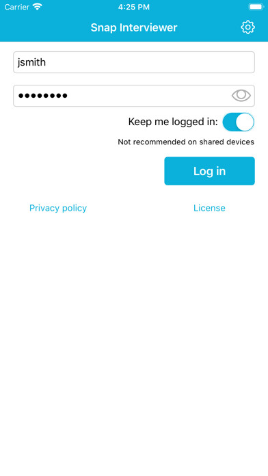 Emulate iPhone app Snap Offline Interviewer using MyAndroid