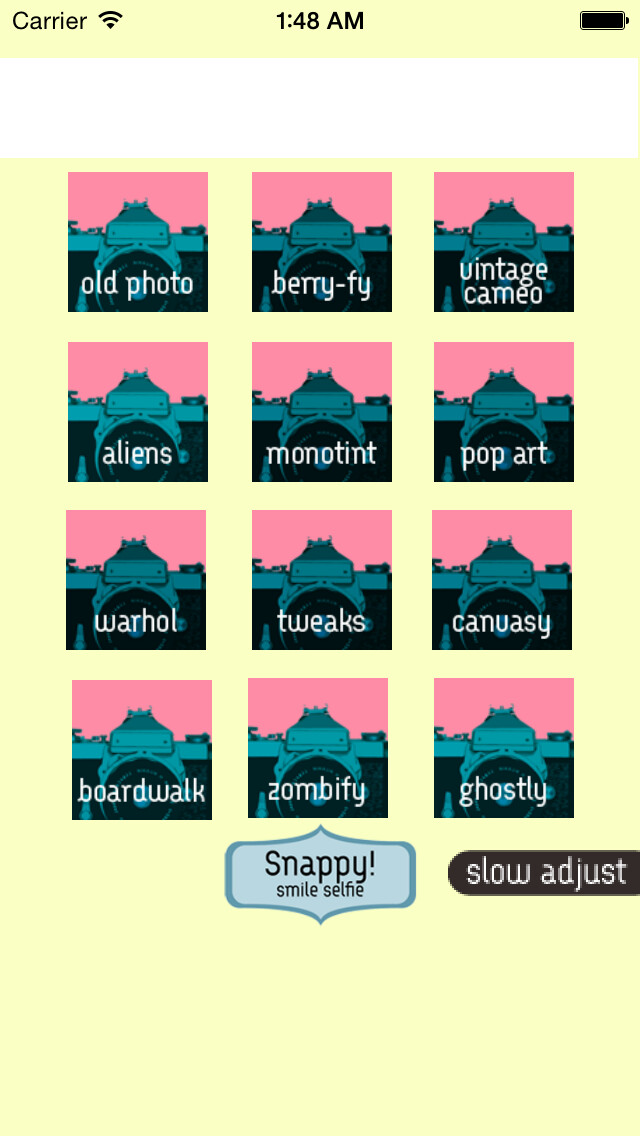 Emulate iPhone app Snappy Photo using MyAndroid