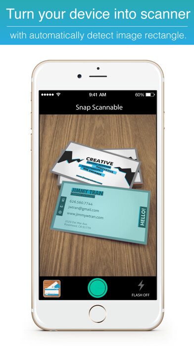Emulate iPhone app Snap Scannable : Pocket scanner for small business management using MyAndroid