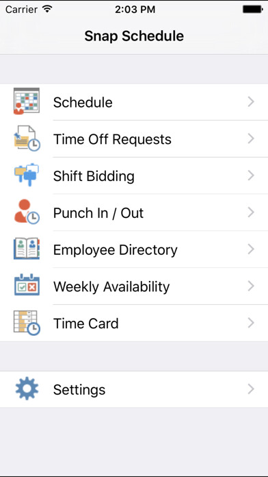 Emulate iPhone app Snap Schedule using MyAndroid