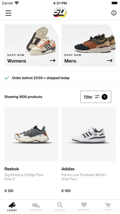 Emulate iPhone app SneakerDistrict.com using MyAndroid