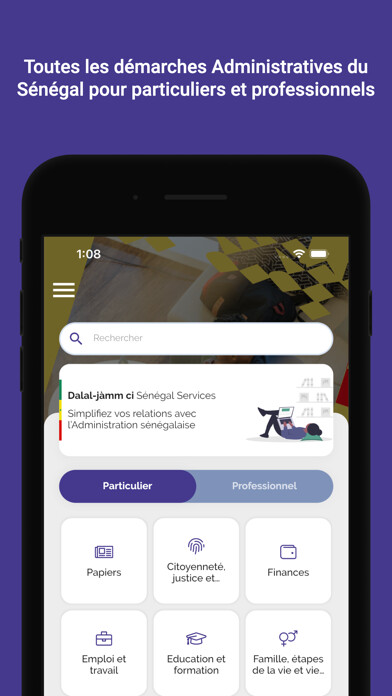 Emulate iPhone app Sénégal Services using MyAndroid