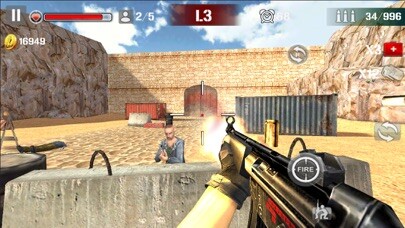 Emulate iPhone app Sniper Shoot Fire War using MyAndroid