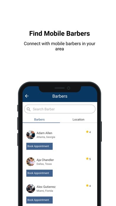 Emulate iPhone app Snippy: Mobile Barber App using MyAndroid