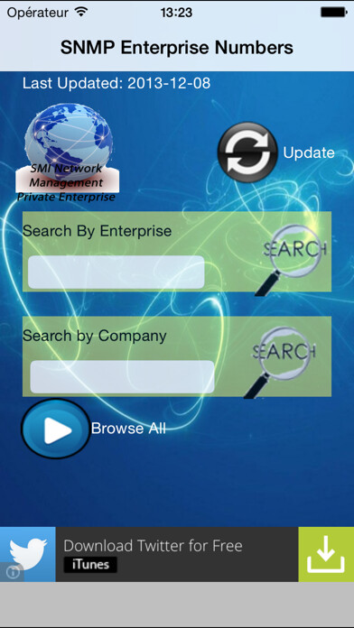 Emulate iPhone app SNMP Enterprise Numbers using MyAndroid