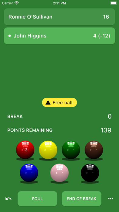 Emulate iPhone app Snooker: Scoreboard using MyAndroid Emulate iPhone app Snooker: Scoreboard using MyAndroid