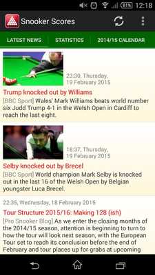 Emulate Android APK Snooker Scores
