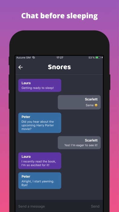 Emulate iPhone app Snores using MyAndroid