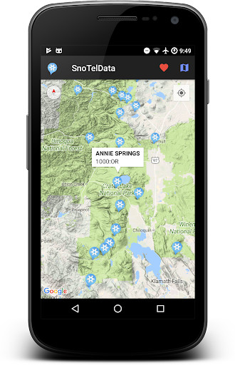 Emulate Android APK SnoTel NRCS Stations