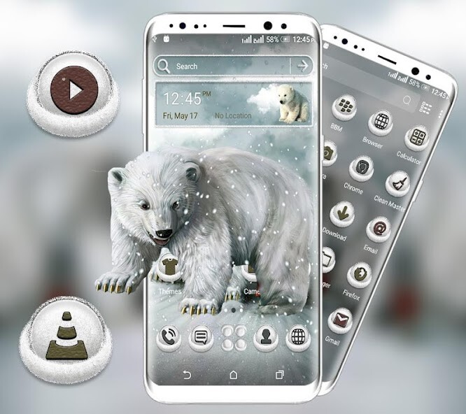 Run android online APK Snow Bear Launcher Theme from MyAndroid or emulate Snow Bear Launcher Theme using MyAndroid