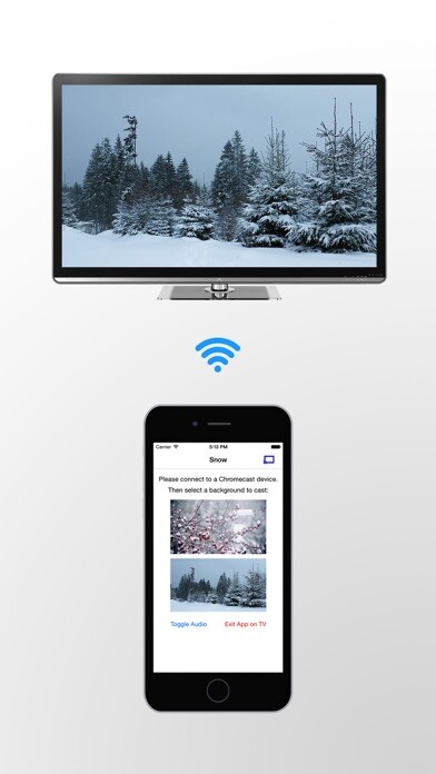 Emulate iPhone app Snowfall on TV for Chromecast using MyAndroid Emulate iPhone app Snowfall on TV for Chromecast using MyAndroid