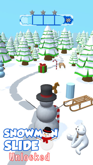 Emulate iPhone app Snowman Slide Unlocked using MyAndroid