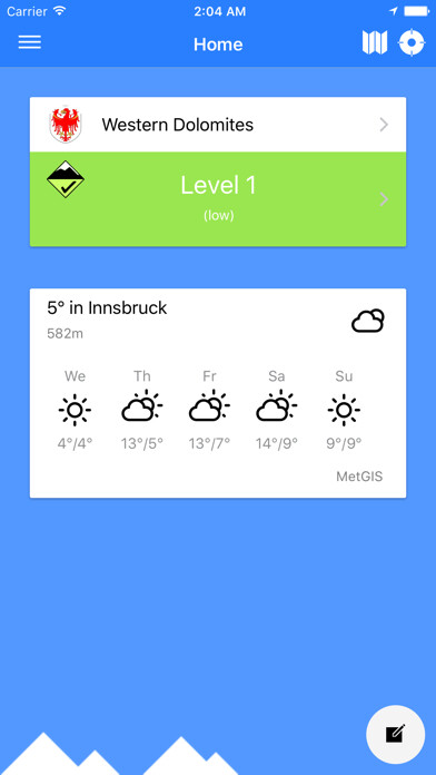 Emulate iPhone app SnowSafe - Lawinen-App using MyAndroid Emulate iPhone app SnowSafe - Lawinen-App using MyAndroid