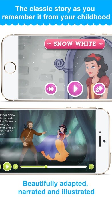 Emulate iPhone app Snow White - Narrated classic fairy tales and stories for children using MyAndroid
